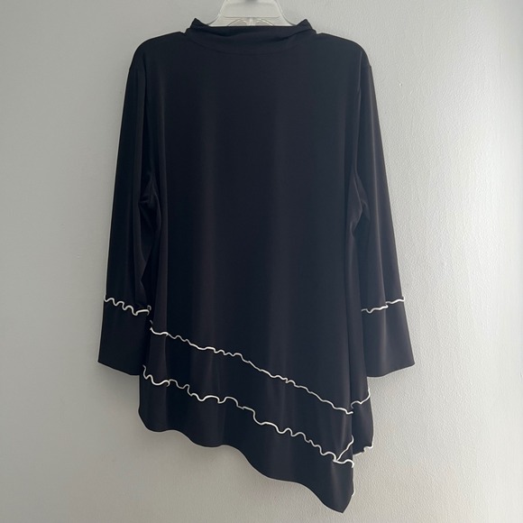 IC by Connie K Womens Asymmetrical Ruffle Tunic Top XXL USA Lagenlook Artsy - Picture 3 of 8